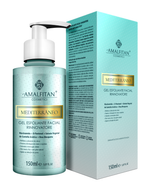 Frasco e caixa do Gel Esfoliante Facial Rinnovatore Amalfitan Cosmetici de 150ml, indicado para renovação celular e prevenção de cravos e espinhas.