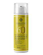Frasco de Protetor Solar Facial Alta Proteção UVA/UVB FPS 60 Amalfitan Cosmetici de 50ml com efeito matte e textura leve.